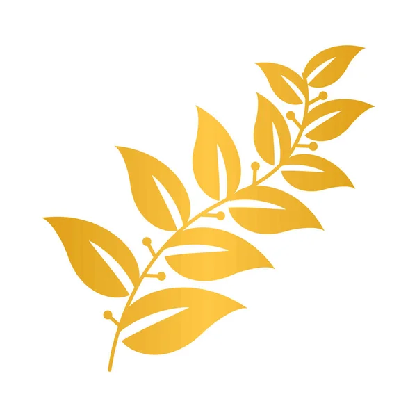 Branche décorative avec feuilles — Image vectorielle