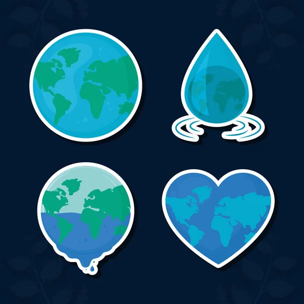 Ημέρα νερού και γη — Διανυσματικό Αρχείο