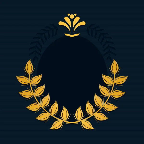 Couronne dorée de feuilles illustration — Image vectorielle