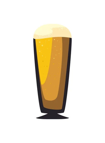 Disegno vetro birra trasparente — Vettoriale Stock