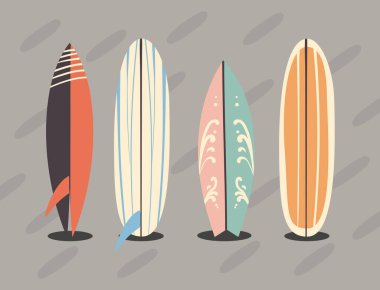 dört sörf tahtası ögesi