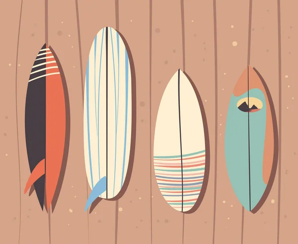 Четыре карты для серфинга — стоковый вектор