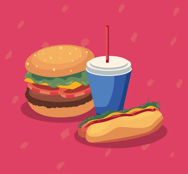 Lezzetli fast food kartı — Stok Vektör