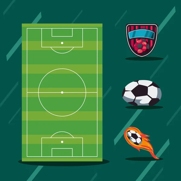 Cuatro iconos de fútbol — Vector de stock