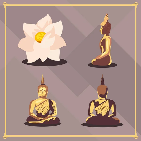 Quatre articles vesak — Image vectorielle