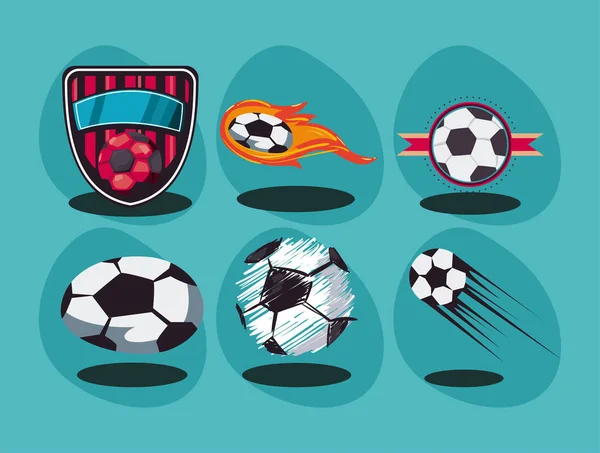 Έξι είδη ποδοσφαίρου — Διανυσματικό Αρχείο