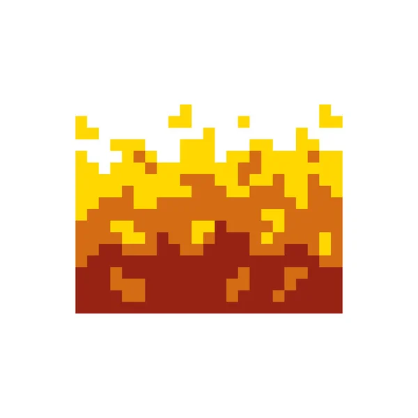 Bloque de fuego pixelado — Vector de stock
