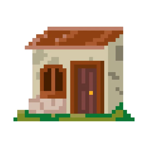 Conception de maison pixellisée — Image vectorielle