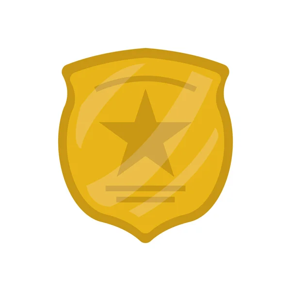 Golden cop badge — Stock Vector