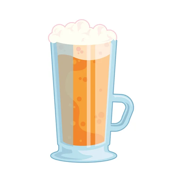 Clear beer cup illustration — Stock Vector