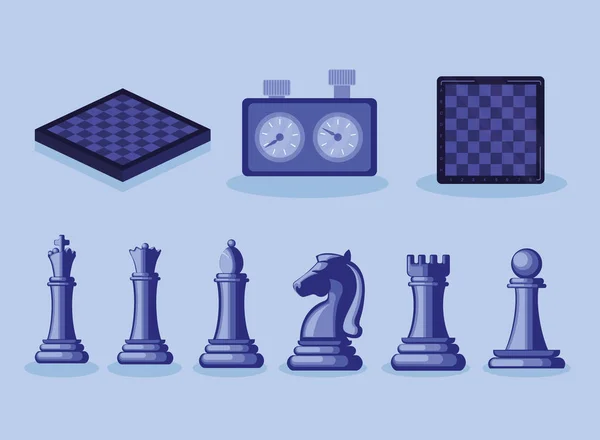 Дев'ять шахових ікон — стоковий вектор