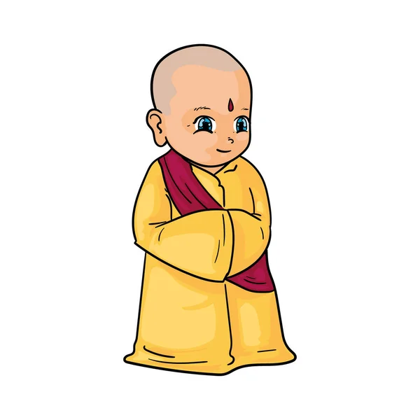 Icona del monaco buddista — Vettoriale Stock