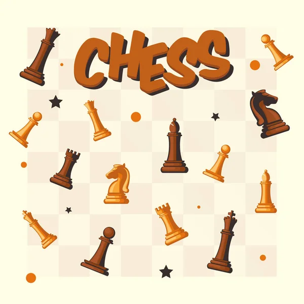 Karta šachové figurky — Stockový vektor