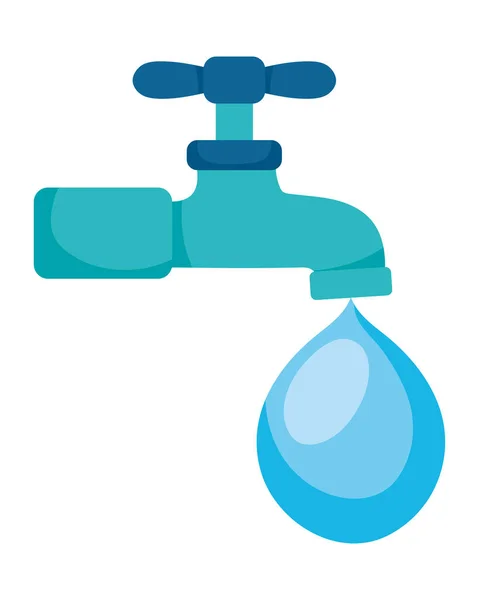 Βρύση και σταγόνα νερού — Διανυσματικό Αρχείο