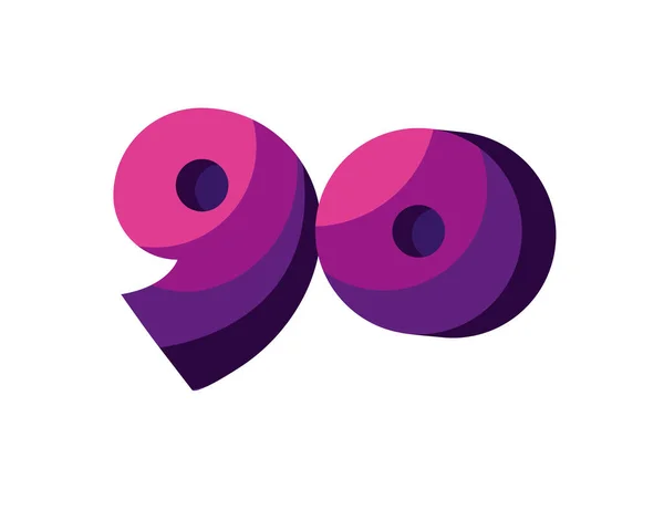 紫90番のアイコン — ストックベクタ