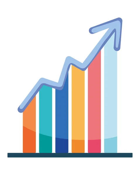 Emelkedő sávdiagram — Stock Vector