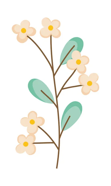 Branche avec de petites fleurs — Image vectorielle