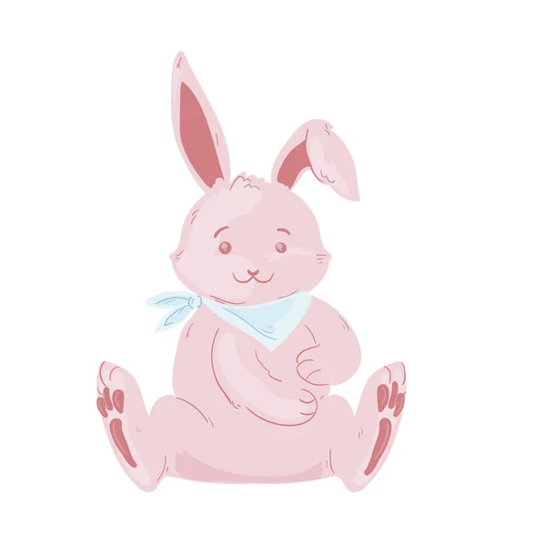 Glad rosa kanin — Stock vektor