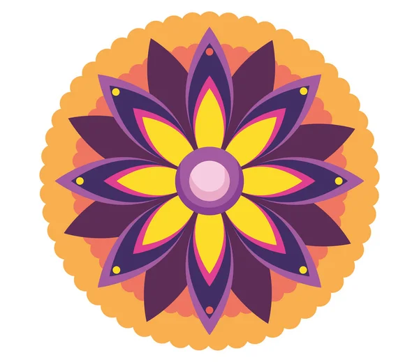 Rangoli-Blüten-Ikone — Stockvektor