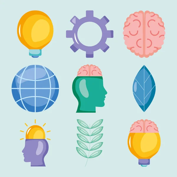 Knowledge and brain — Stock Vector