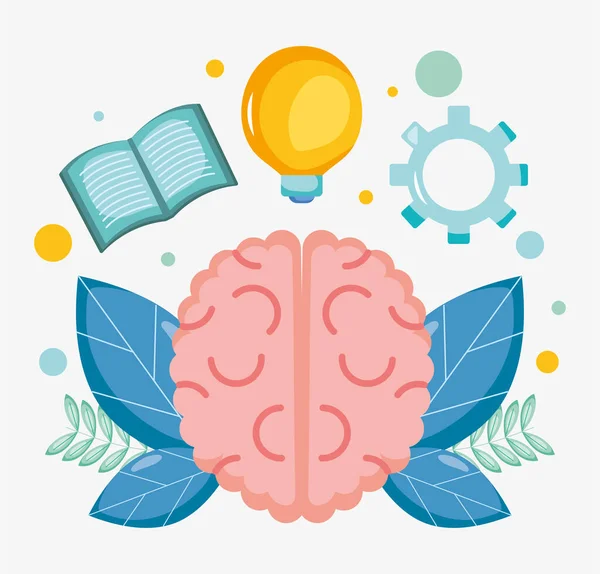 Απεικόνιση εγκεφάλου και γνώσης — Διανυσματικό Αρχείο