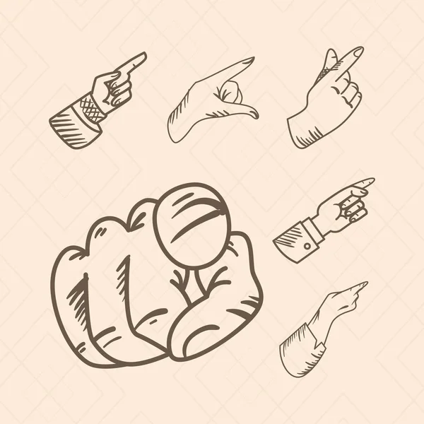 Six mains pointant — Image vectorielle