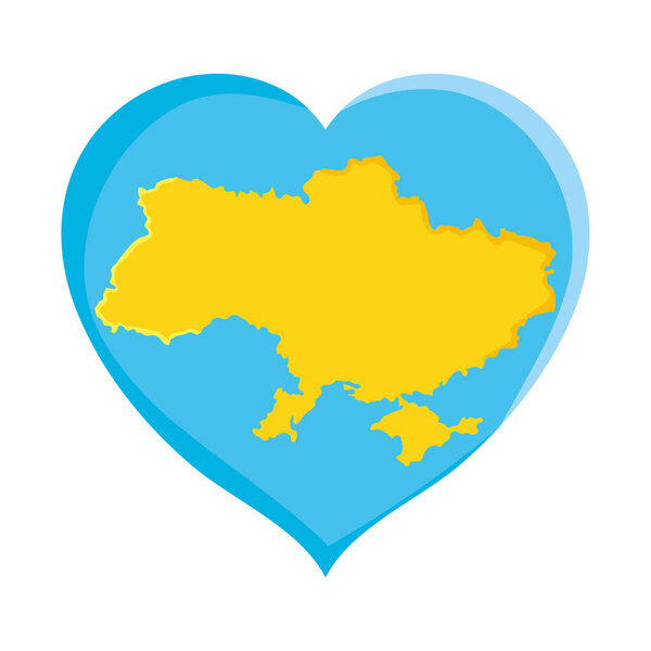 heart with ukraine map