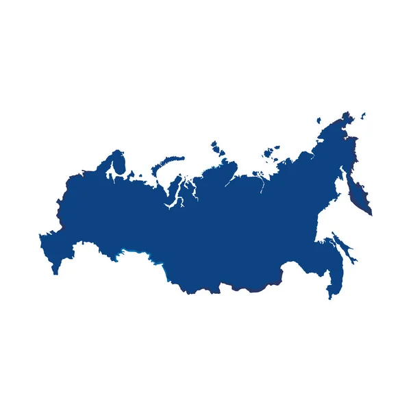 Mappa blu della russia — Vettoriale Stock