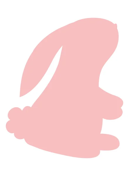 Pembe tavşan siluet — Stok Vektör
