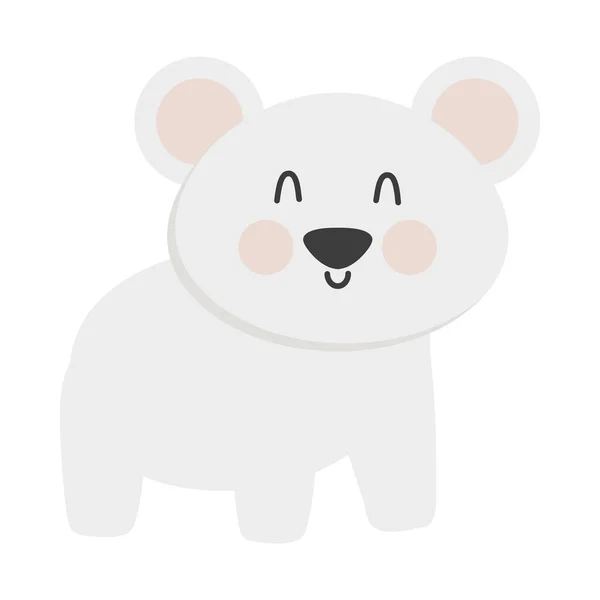 Lindo oso polar icono — Vector de stock