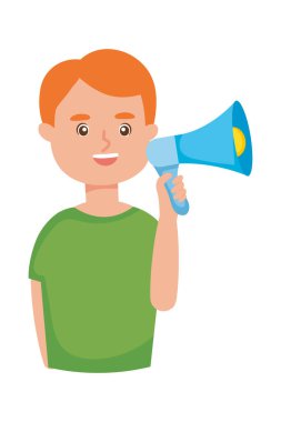 bir megafon tutan adam