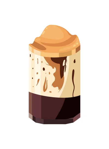 Frappe de café caramelo plana —  Vetores de Stock