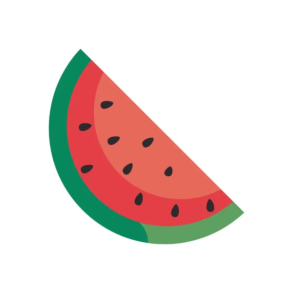 Flache Wassermelonenscheibe Illustration — Stockvektor