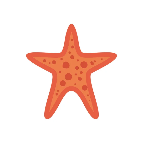 Ilustración plana estrella de mar roja — Vector de stock