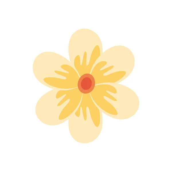 Illustration de fleur jaune plat — Image vectorielle