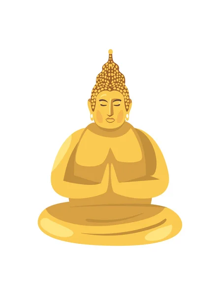 Design bouddha doré plat — Image vectorielle