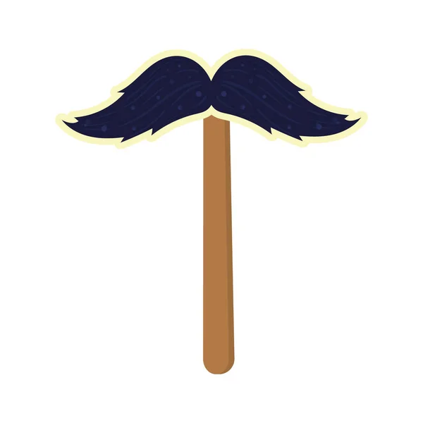 Moustache on stick — Stock Vector