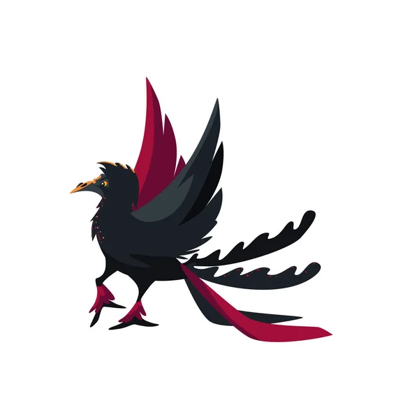 Oiseau noir magique — Image vectorielle