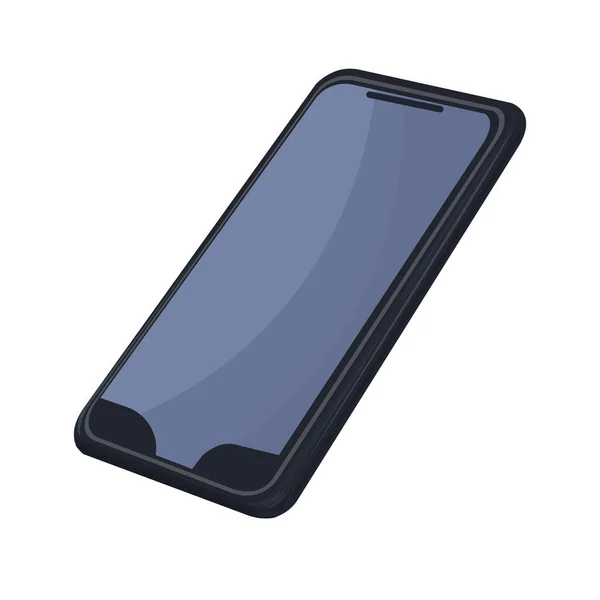Smartphone negro realista — Vector de stock