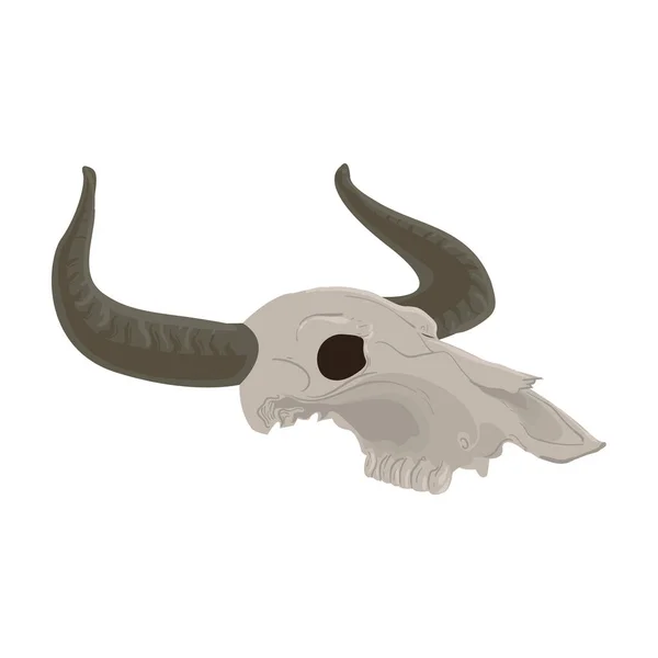 Buffalo schedel pictogram — Stockvector