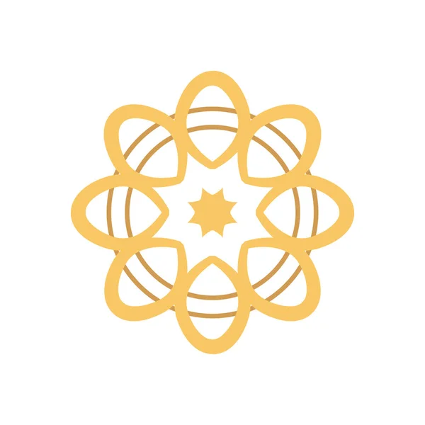 Ornamento plano estrella dorada — Vector de stock