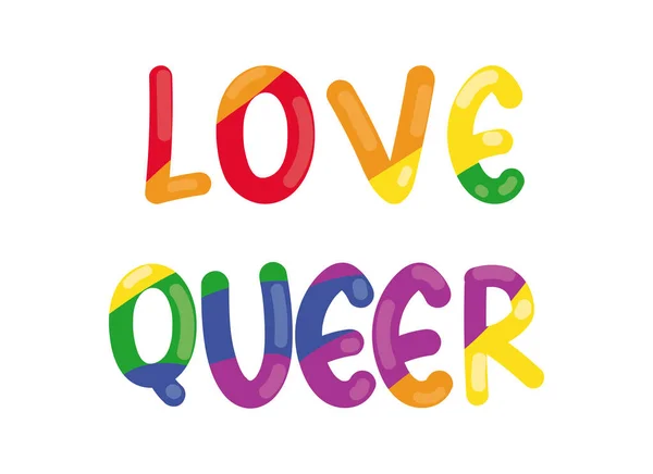 Amour queer lettrage — Image vectorielle