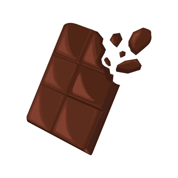 Barra de chocolate mordido — Vetor de Stock