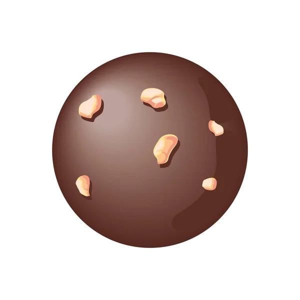 ピーナッツ入りチョコレートバブル — ストックベクタ