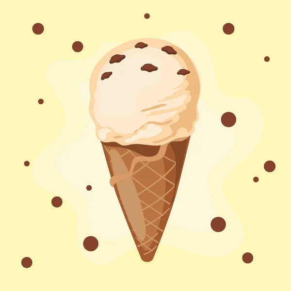 Cookie et dessert à la crème — Image vectorielle