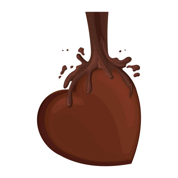 Diseño de corazón de chocolate — Vector de stock