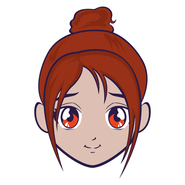 Feliz anime menina — Vetor de Stock