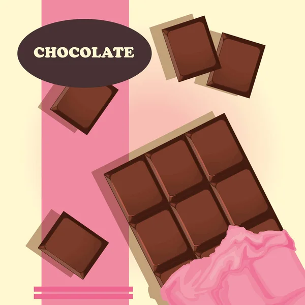 Çikolata bar poster — Stok Vektör