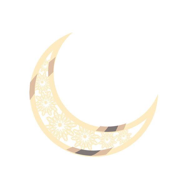 flat eid mubarak moon illustration