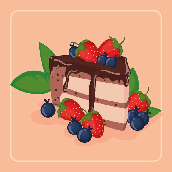 Çikolatalı kek kartı — Stok Vektör